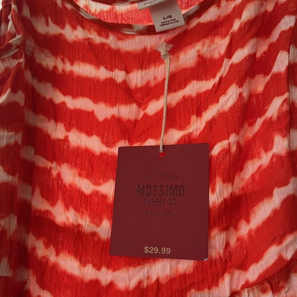 Mossimo NWT orange tie dye maxi dress spaghetti strap size L - Picture 3 of 6